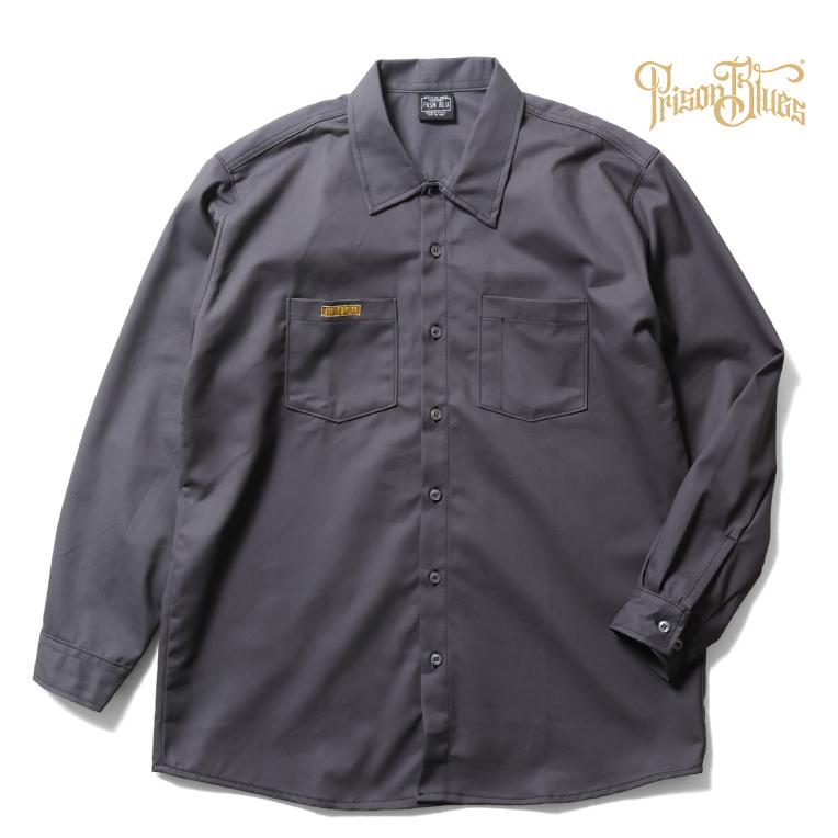 【並行輸入品】PRISON BLUES / プリズンブルース PRBS2533 L/S WORK SHIRT FRONT BUTTON / 長袖 ワークシャツ フロント ボタン | 