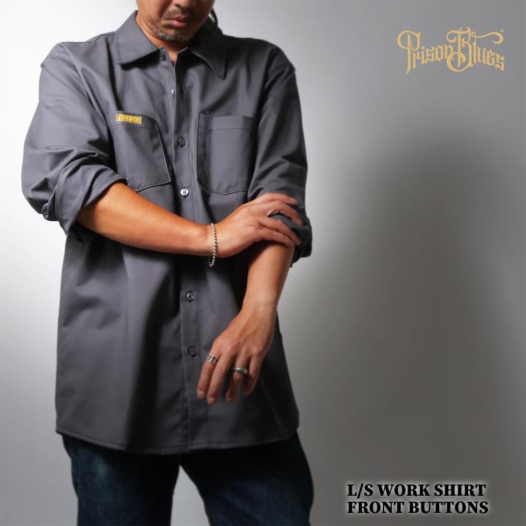 【並行輸入品】PRISON BLUES / プリズンブルース PRBS2533 L/S WORK SHIRT FRONT BUTTON / 長袖 ワークシャツ フロント ボタン |  | 02