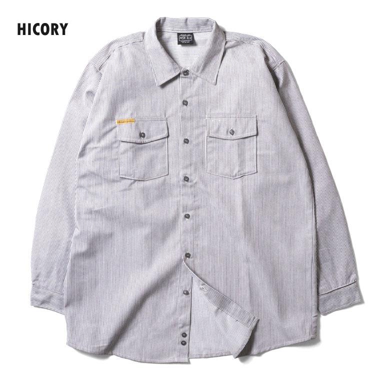 【並行輸入品】PRISON BLUES / プリズンブルース PRBS403 LONG SLEEVE HICKORY SHIRTS BUTTON FRONT / ヒッコリーストライプボタンフロント長袖シャツ -全1色- |  | 03