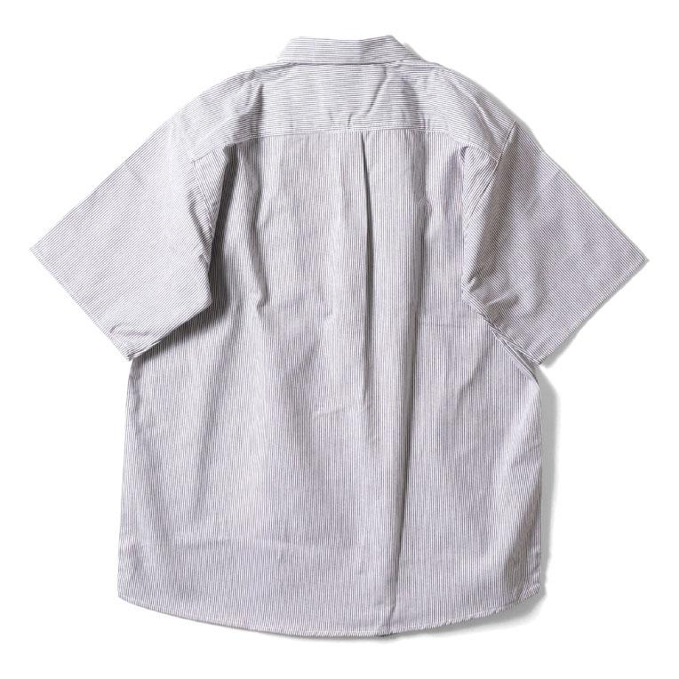 【並行輸入品】PRISON BLUES / プリズンブルース PRBS406 SHORT SLEEVE HICKORY SHIRTS HALF ZIPPER FRONT / ヒッコリーストライプハーフジップ半袖シャツ |  | 04