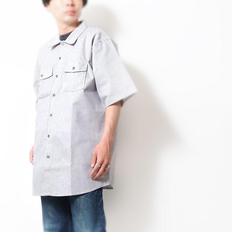 【並行輸入品】PRISON BLUES / プリズンブルース PRBS407 SHORT SLEEVE HICKORY SHIRTS BUTTON FRONT / ヒッコリーストライプボタン半袖シャツ -全1色- |  | 02