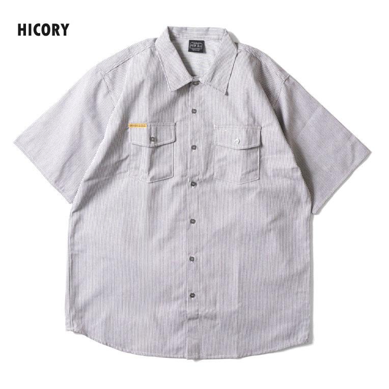 【並行輸入品】PRISON BLUES / プリズンブルース PRBS407 SHORT SLEEVE HICKORY SHIRTS BUTTON FRONT / ヒッコリーストライプボタン半袖シャツ -全1色- |  | 03