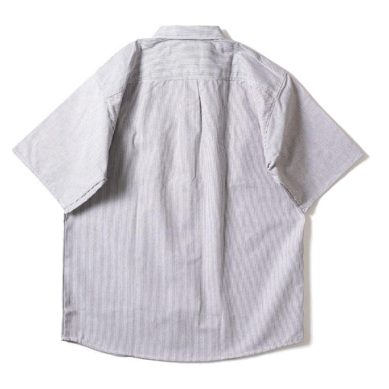 【並行輸入品】PRISON BLUES / プリズンブルース PRBS407 SHORT SLEEVE HICKORY SHIRTS BUTTON FRONT / ヒッコリーストライプボタン半袖シャツ -全1色- |  | 04