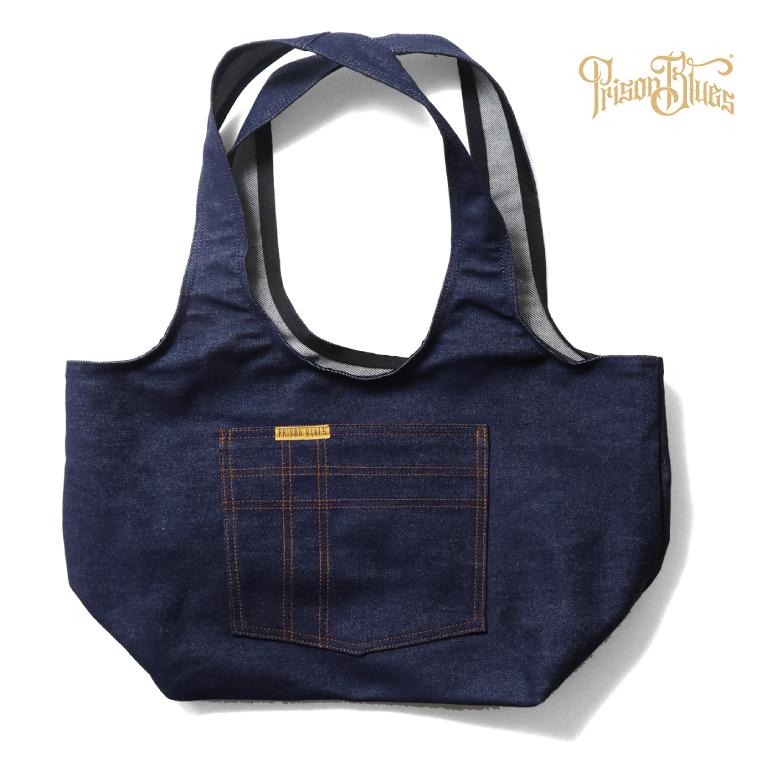 【並行輸入品】PRISON BLUES / プリズンブルース PRBS5241 GROCERY BAG BLUE DENIM / グロサリー バッグ - ブルーデニム - | 