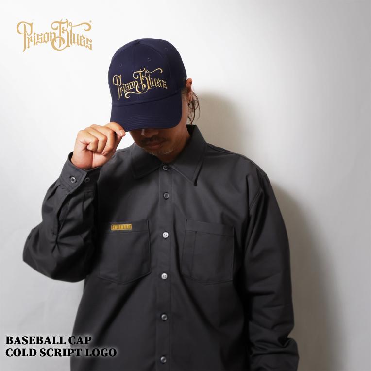 【並行輸入品】PRISON BLUES / プリズンブルース PRBS7551 BASEBALL CAP COLD SCRIPT LOGO / ベースボールキャップ コールドスクリプトロゴ - 全2色 - |  | 03