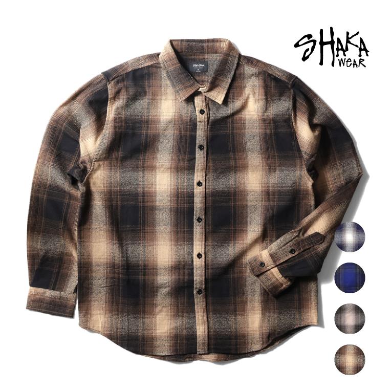 【並行輸入品】SHAKA WEAR / シャカウェア S-PFOS PLAID FLANNEL OVER SHIRT / プレイド フランネル オーバーシャツ -全4色- | SHAKA WeAR