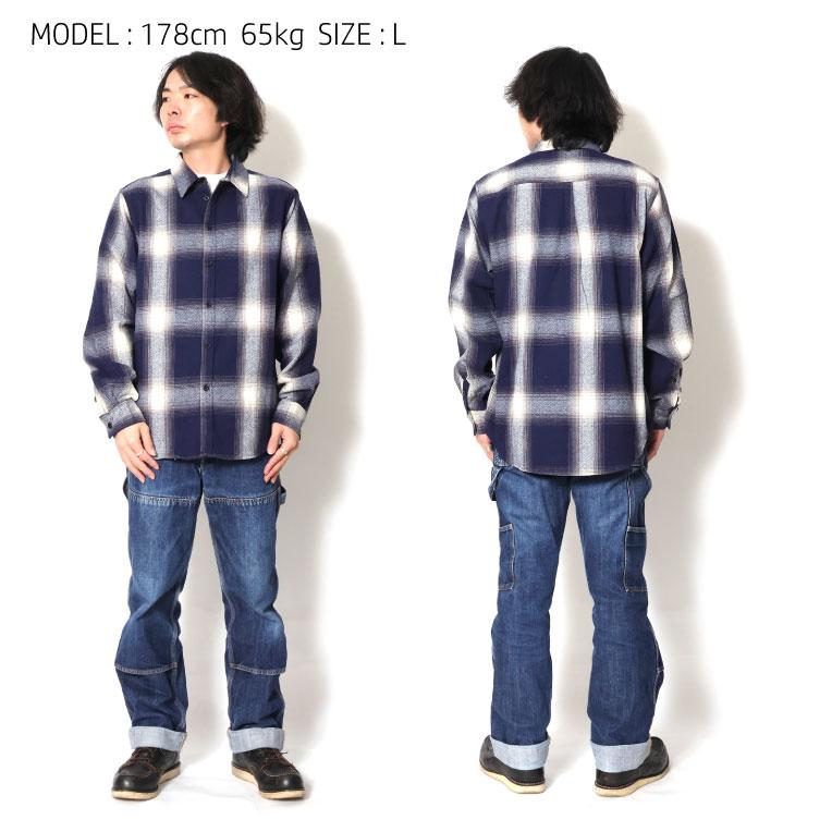 saga outer wearネルシャツ風ウェア　XXL SHAKA WeAR シャカウエア WEAR プレイド フランネル オーバー