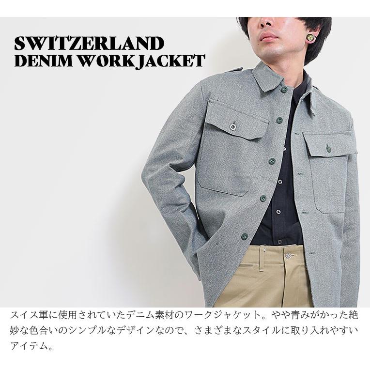【並行輸入品】『DEAD STOCK / デッドストック』 UDW370 SWITZERLAND DENIM WORK JACKET / スイス軍デニムワークジャケット -全1色- |  | 01