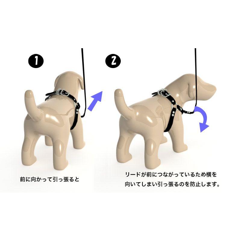 ハーネス 胴輪 革 サイズオーダー:引っぱり防止D2タイプ |  | 03