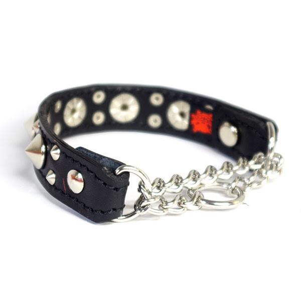 ハーフチョーク 小型犬用 スタッズ 革 ２cm幅 Small Type Choker H X3 13mm平尖鋲 4mm平尖鋲 色は10色以上から サイズは1cm単位でオーダー Schoh X3 エクストラヘビー 通販 Yahoo ショッピング