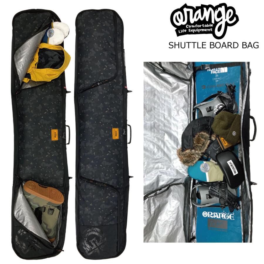orange 迷彩柄 スノーボードバッグ 160cm キャスター付き
