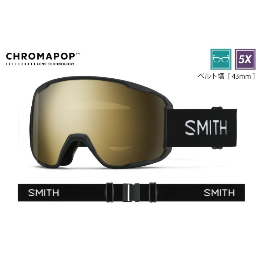 25-26 スミス ボードゴーグル プレビュー SMITH PREVIEW BLACK | CP SUN BLACK GOLD MIRROR 特典あり アジアンフィット 球面レンズ 正規品 26Snowの画像
