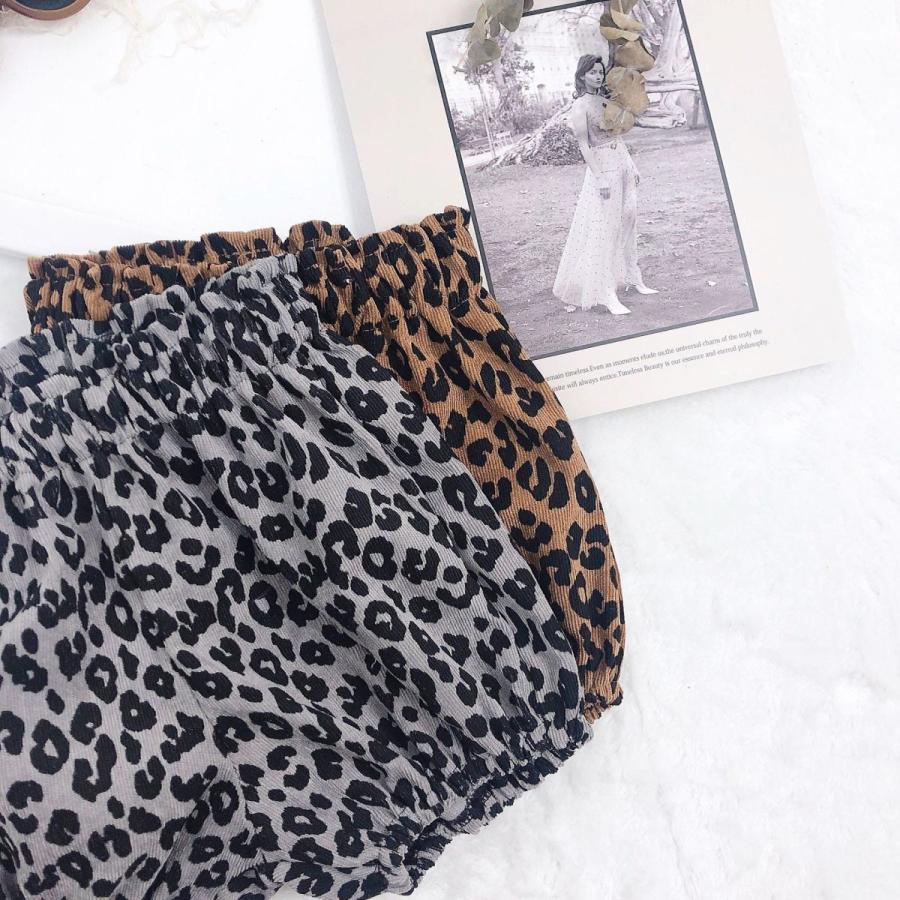 子供服 かぼちゃパンツ ヒョウ柄 レオパード柄 ショートパンツ キッズ