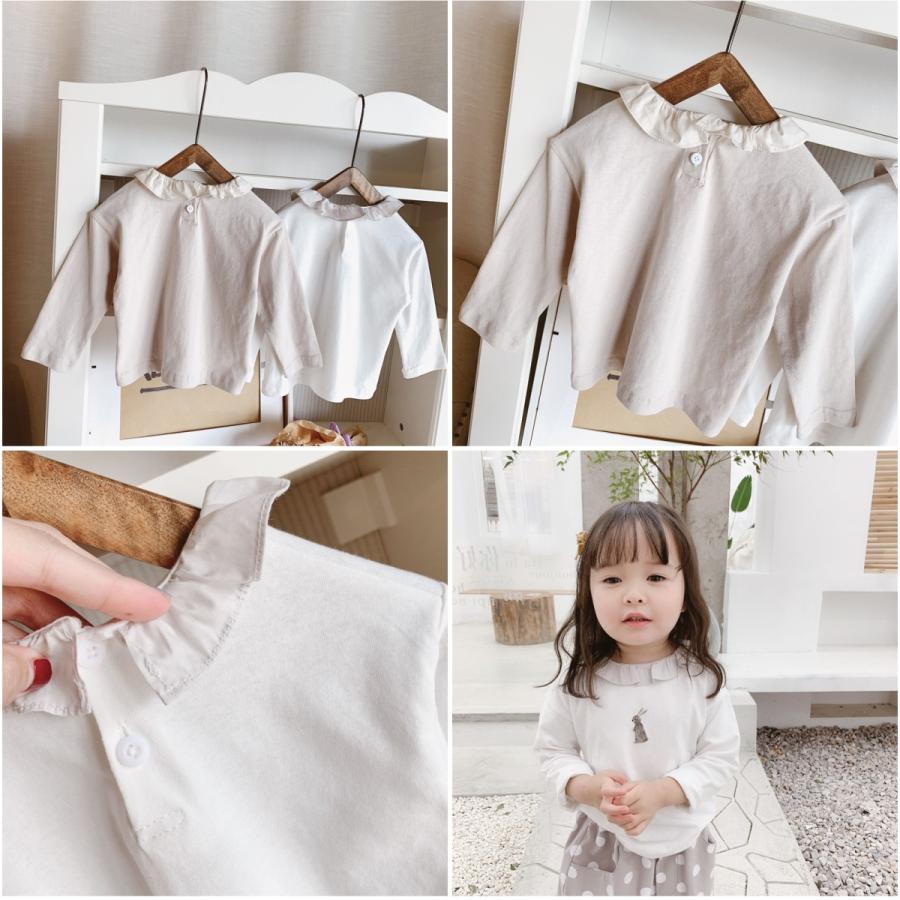 子供服 シャツ 長袖 春 秋 女の子 トップス フリル おしゃれ かわいい 