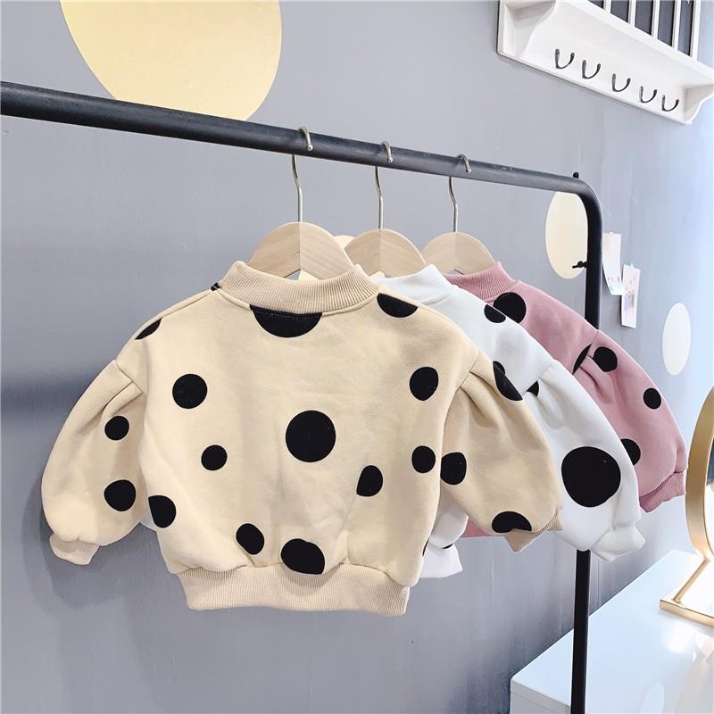 子供服 トレーナー 長袖 あったか 冬 女の子 水玉 ドット キッズ