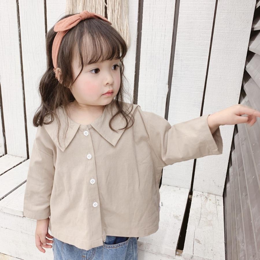 子供服 シャツ 長袖 春 秋 女の子 トップス 襟 キッズ おしゃれ
