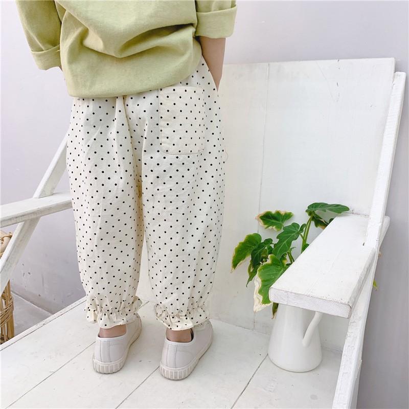 子供服 ボトムス パンツ サルエル風 キッズ ドット フリル 水玉 春 夏