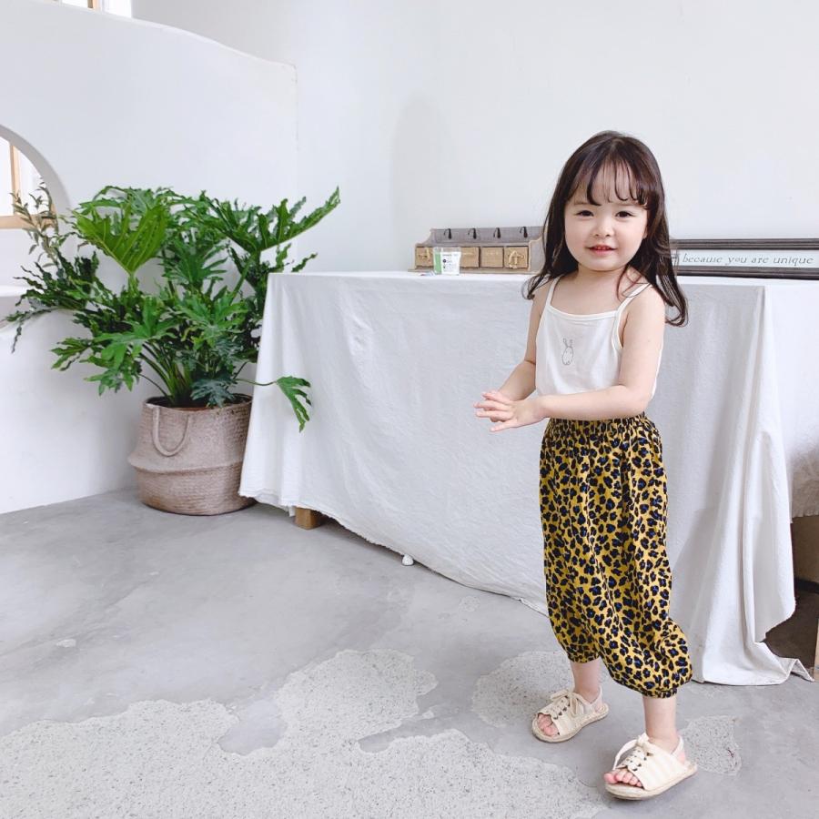 【新品•未使用】ジャザサイズ レオパード パンツ XS ステテコ風 クロップドパンツ ヒョウ柄 レオパード柄 夏 女の子 男の子