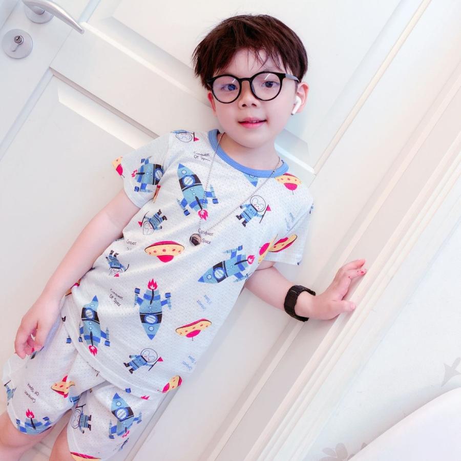 パジャマ キッズ 半袖 メッシュ ルームウェア 上下セット セットアップ 