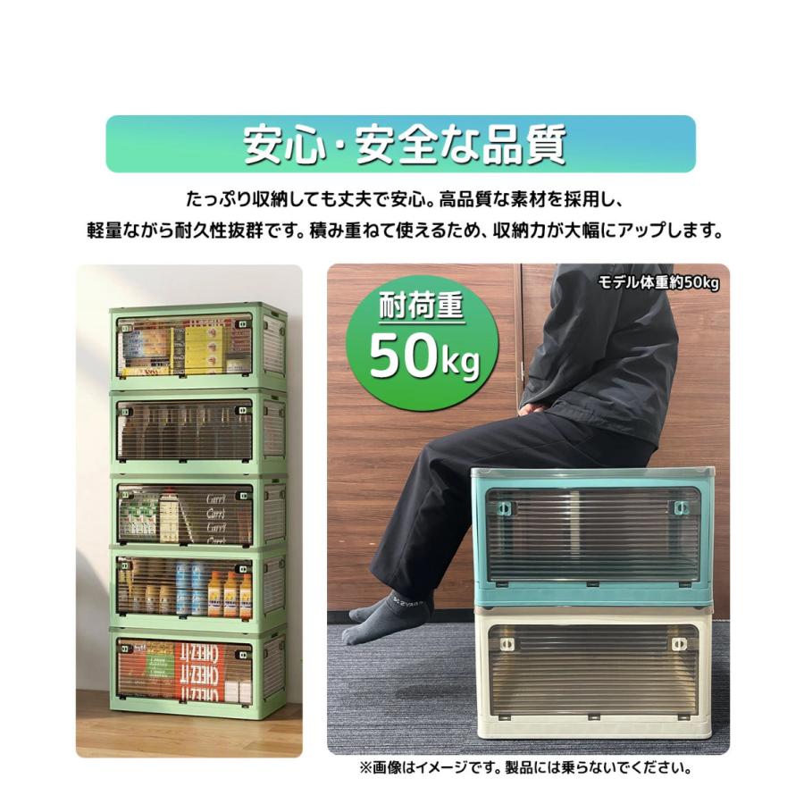 折畳み収納ボックス キャスター付き【5色】 5面開閉 収納ケース 衣装