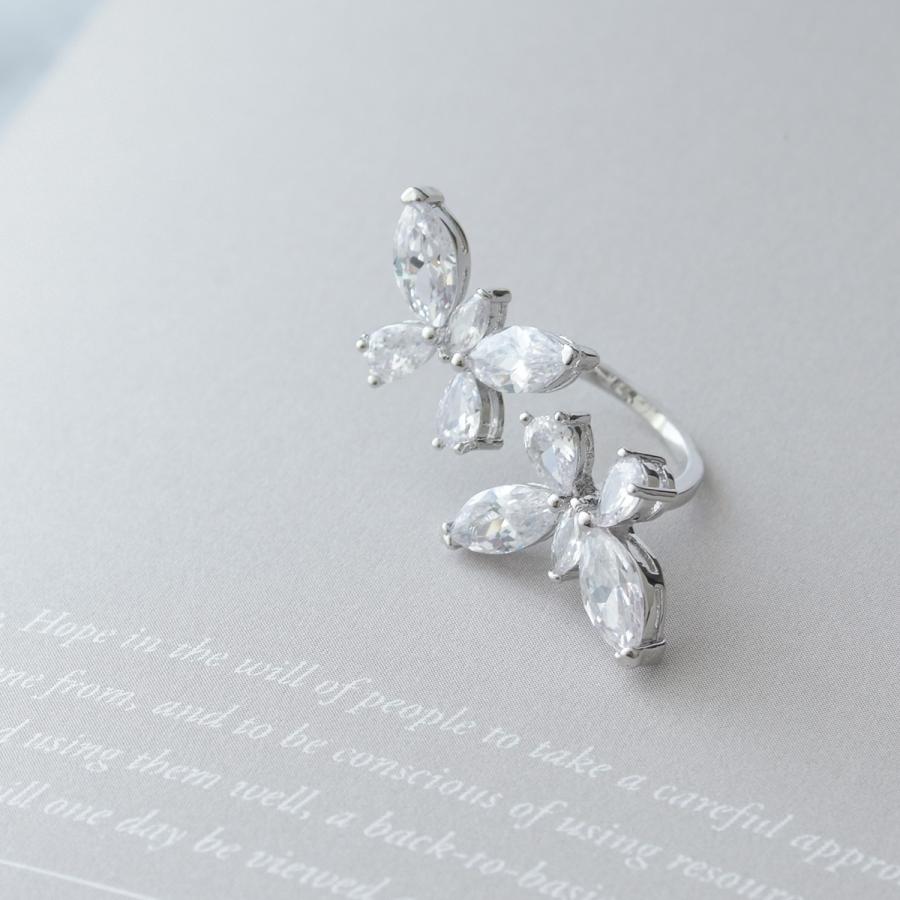 リング 指輪 ビジュー サイズフリー レディース ちょうちょ 蝶々