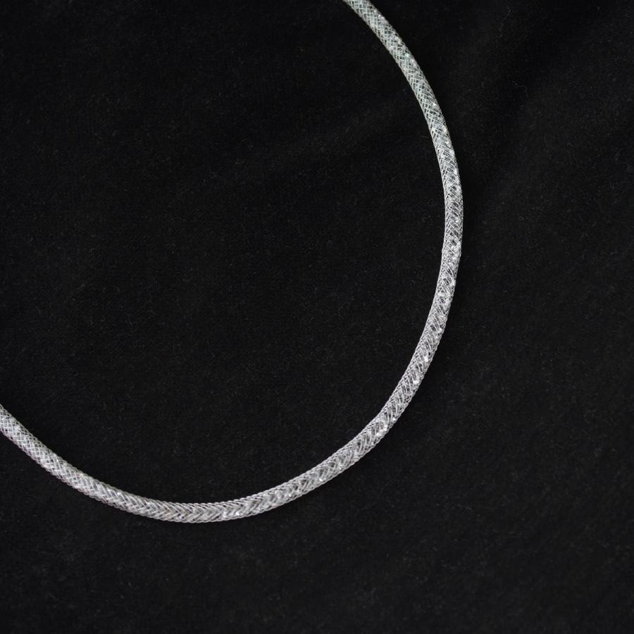 チューブメッシュブネックレス シルバー メッシュチェーン 軽量