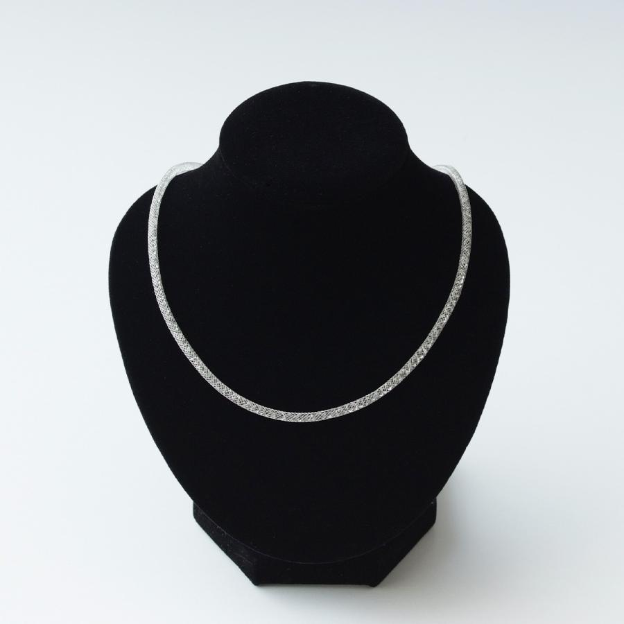 チューブメッシュブネックレス シルバー メッシュチェーン 軽量