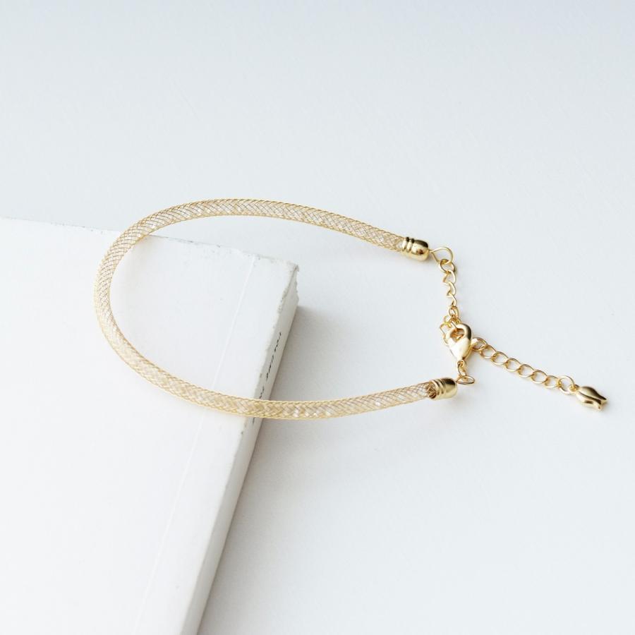ゴールド メッシュチェーン ブレスレット ゴールドK18 メッシュチェーン ブレスレット