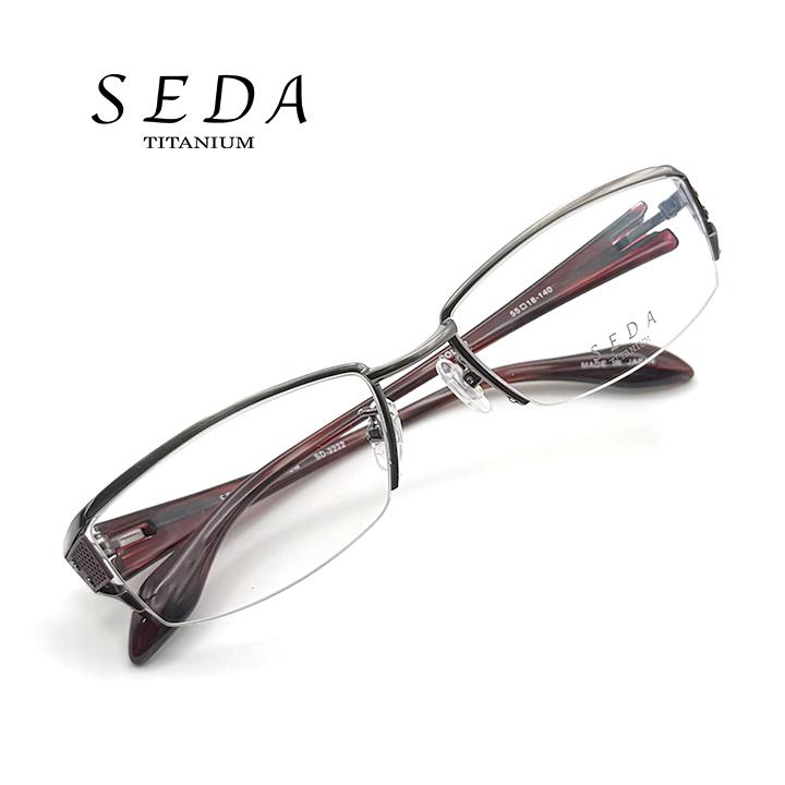 度付きメガネ 眼鏡 SEDA TITANIUM SD-2222 チタン ハーフリム アイ 