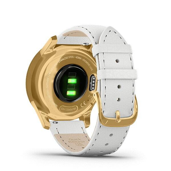 GARMIN（ガーミン） vivomove Luxe White Leather / 24K Gold PVD 010
