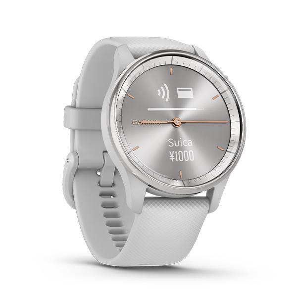 GARMIN ガーミン vivomove Trend Mist Gray Silicone ヴィヴォムーブ トレンド ミストグレイ シリコン 010-02665-73の画像