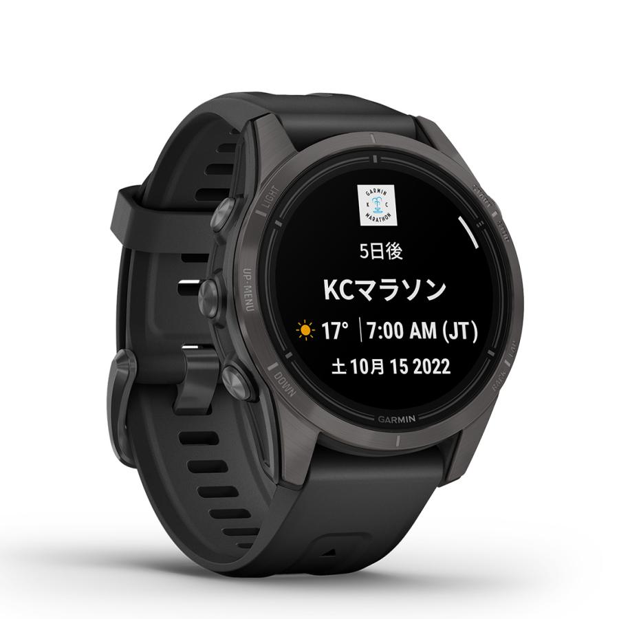 GARMIN ガーミン epix Pro (Gen 2) エピックスプロ 42mm, Sapphire, Carbon Gray DLC Titanium with Black Band 010-02802-36｜eye-eye-isuzu｜03