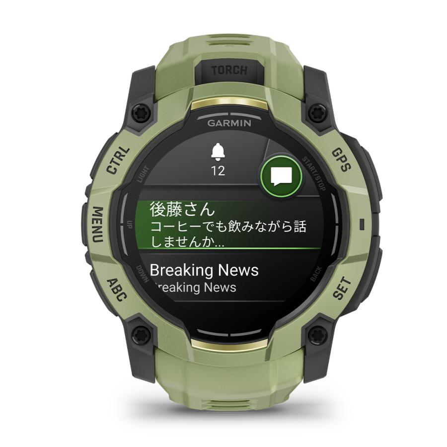 GARMIN ガーミン インスティンクト3 アモレッド 50mm Alpine Rush アルパインラッシュ Fern Green ファーングリーン 数量限定 010-03020-32の画像