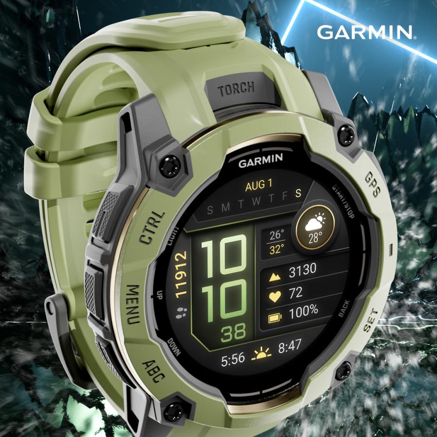 GARMIN ガーミン インスティンクト3 アモレッド 50mm Alpine Rush アルパインラッシュ Fern Green ファーングリーン 数量限定 010-03020-32の画像
