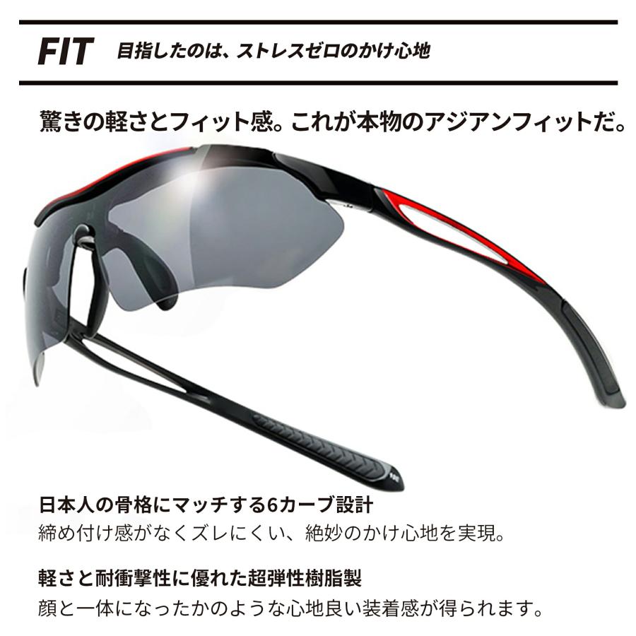 AーFIT（エーフィット） 偏光スポーツサングラス メンズ アジアン