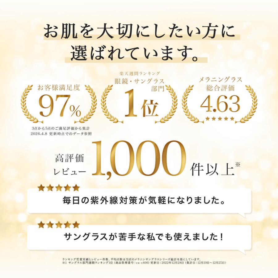 サングラス レディース メラニンサングラス UVカット ブルーライトカット うす色レンズ eye for you アイフォーユーの画像