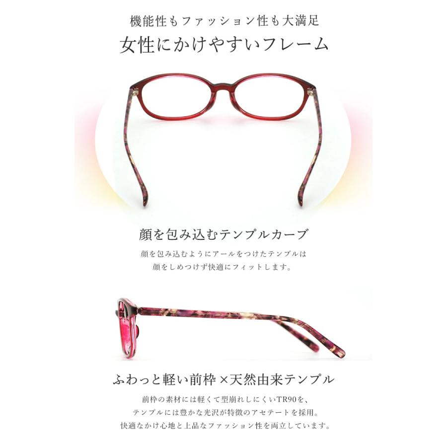 老眼鏡 おしゃれ レディース ブルーライトカット率44％ 小顔の女性向け 小さいサイズ 紫外線99％カット リーディンググラス トレンドライン｜eyeforyou｜10