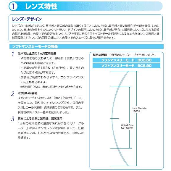 ソフトマンスリーモード 1箱 1ヵ月交換 1箱3枚 コンタクトレンズ 1month ポスト便 送料無料 代引不可 エイコー｜eyelife｜03