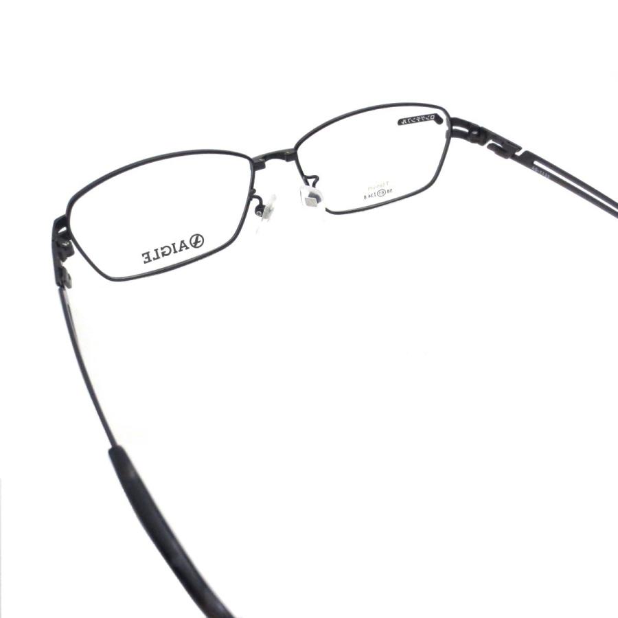 特売割 ゆったりサイズ キングサイズ AIGLE（エーグル）AG-1133　3（61）伊達メガネ クリアレンズ 度付き 近視 乱視 老眼鏡 ブルーライト チタン