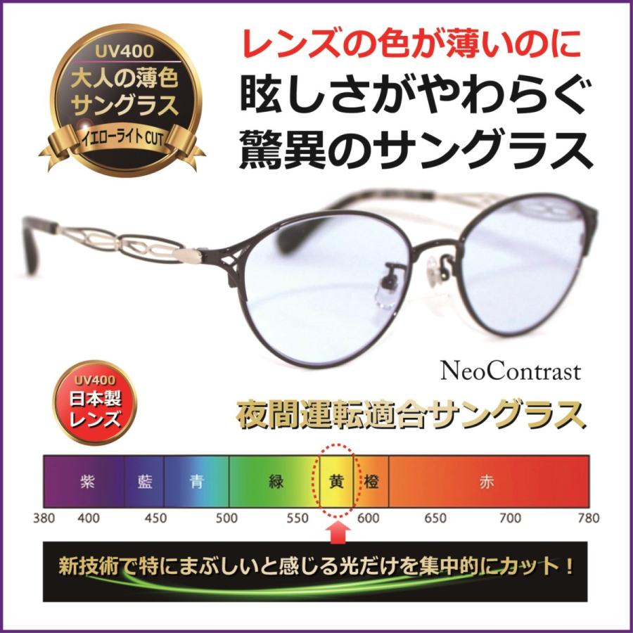 大人の薄色サングラス 薄い色 薄い色 サングラス ネオコントラスト 度無し Uvカット 夜間運転適合 人気 夜間運転適合 メラニン サングラス 美肌 メガネ サングラスのeyemerry 美容 レディース Neocon 2378 Neocon 2378 クリアランス超特価