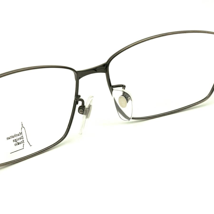 大きいサイズ 伊達 ダテメガネ MDS-524 col.1 60mm マンハッタンデザインスタジオ ブルーライトカット UVカット 大きい顔_9