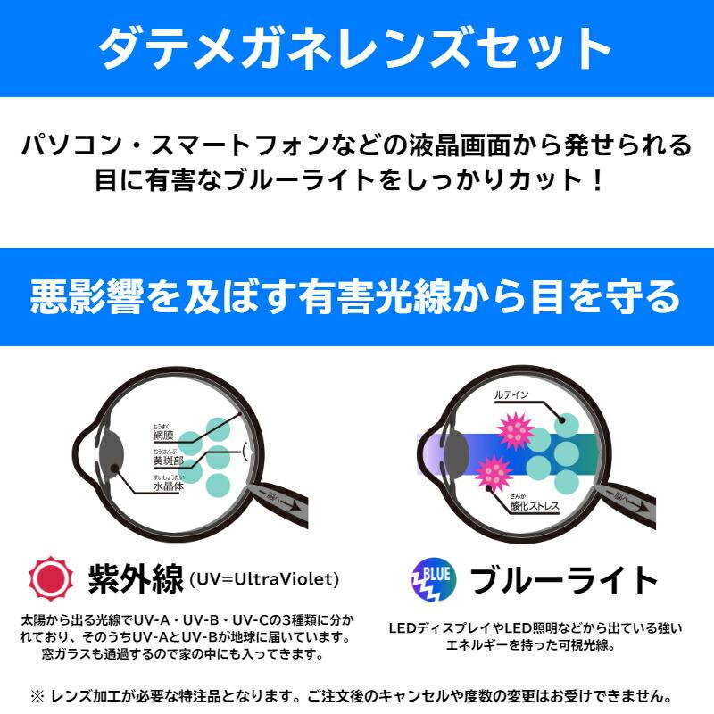 大きいサイズ 伊達 ダテメガネ MDS-529 col.1 60mm マンハッタン