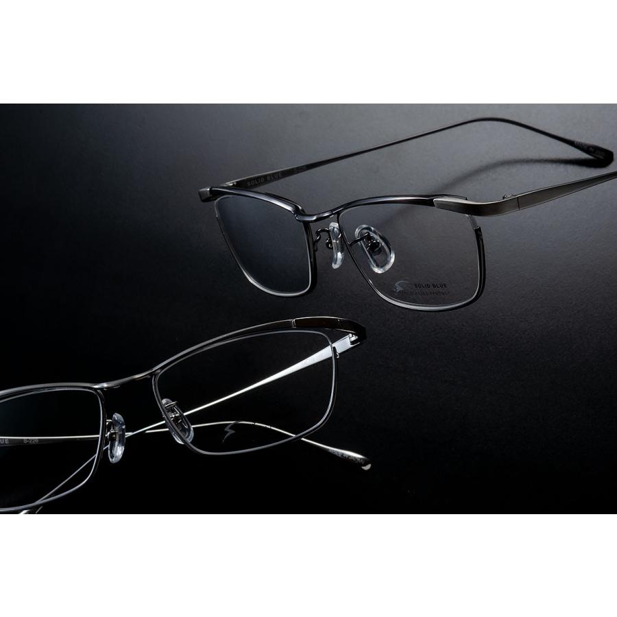 メガネ 鯖江 ソリッドブルー S-226 4色 フレーム ビジネス 伊達 度付き