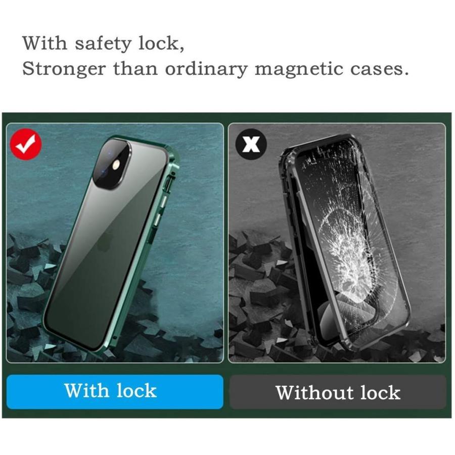 全面保護 iPhone12 Pro Max ケース 覗き見防止 スマホケース レンズ保護カバー付き 磁気止め式 ロック式 両面ガラス アイフ 新到着