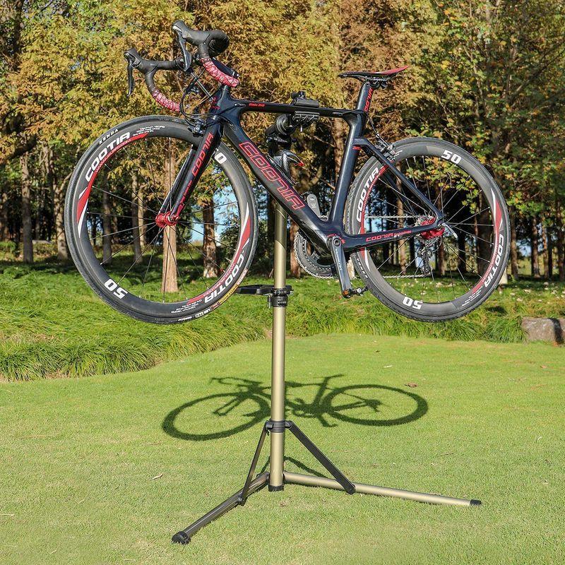 ROCES 自転車 メンテナンススタンド 安定感 高さ調節 角度調節 ワークスタンド 折りたたみ式 工具トレー付 軽量 コンパクト 収納、持 - 7
