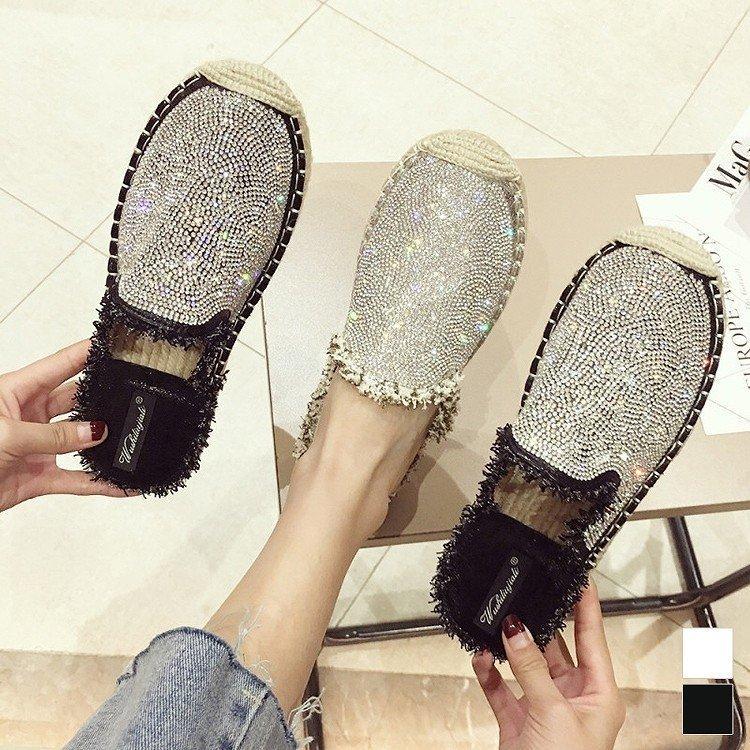 メーカー希望小売価格 スリッポンスニーカーフラットシューズ靴シューズレディースぺたんこブラックシルバーフリンジスタッズキラキラ可愛いバレエシューズ Zaw21 販売特注品 Www Superavila Com