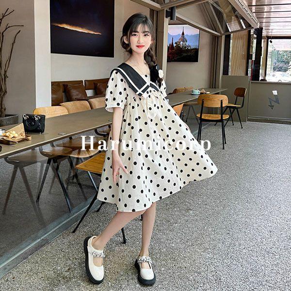 有名なブランド 子供服 ワンピース キッズ 女の子 韓国子供服 夏 半袖ワンピース ドット柄 フレアワンピース 子ども服 ジュニア ベビー服 おしゃれ 可愛い キッズワンピース 子 Www El Services Fr