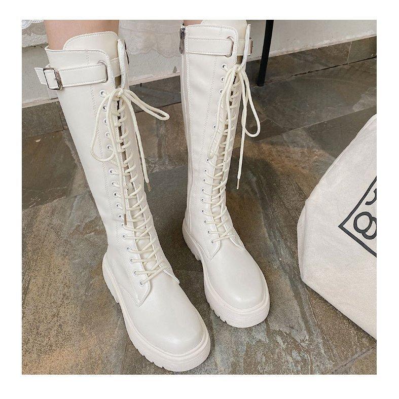 激安通販 レディース ロングブーツ 美脚効果も期待できるレースアップロングブーツ ブーツ フェイクレザー Puレザー 編み上げ レースアップ 厚底 ハイブーツ ニーハイブーツ レースアップブーツ ブーツ Whatisagpo Com