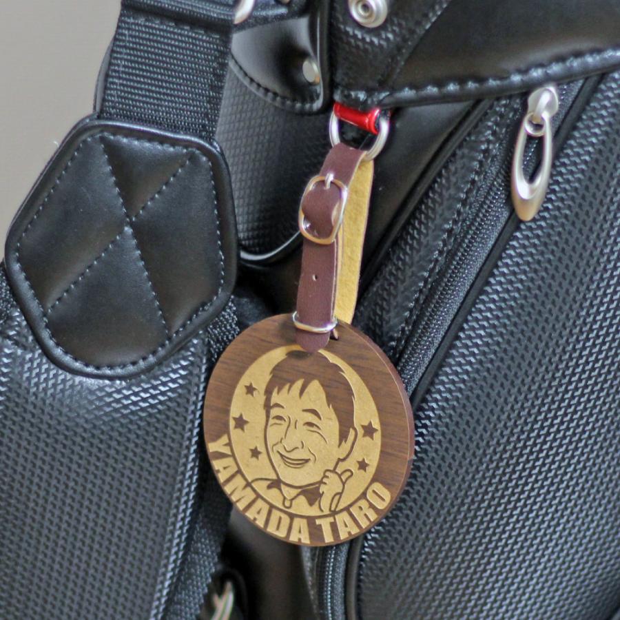 似顔絵 ゴルフ ネームプレート ネームタグ キャディーバッグ 名入れ