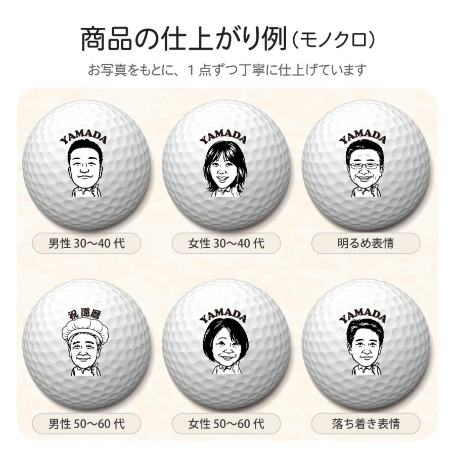 Callaway（キャロウェイ） 似顔絵 ゴルフボール モノクロ 写真から作る